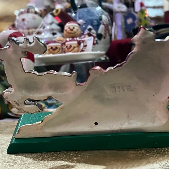 Mary Engelbreit Cast Iron Santa and Reindeer Double Stocking hanger New Vintage - Picture 10 of 10